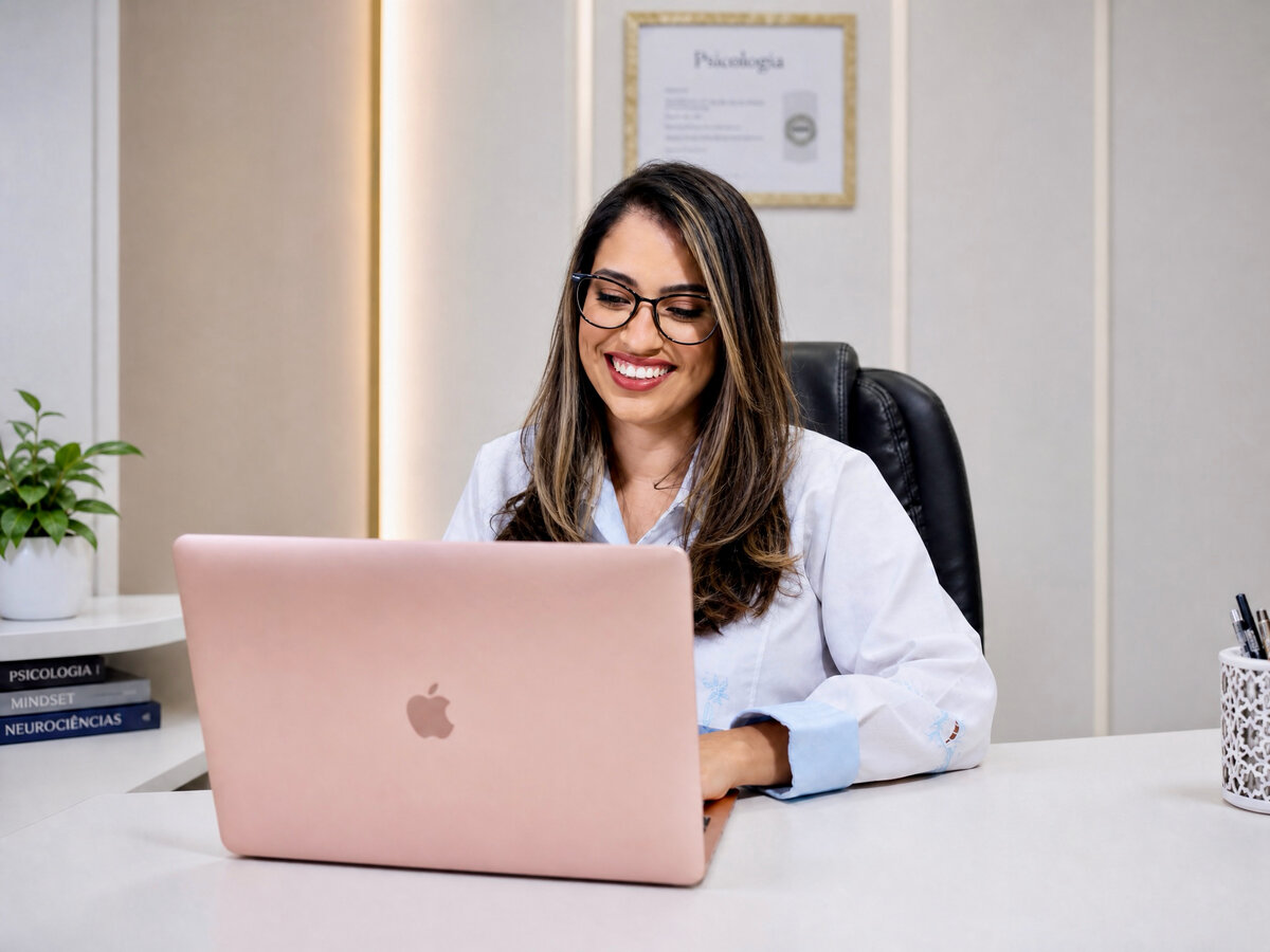 Raissa Xavier trabalhando